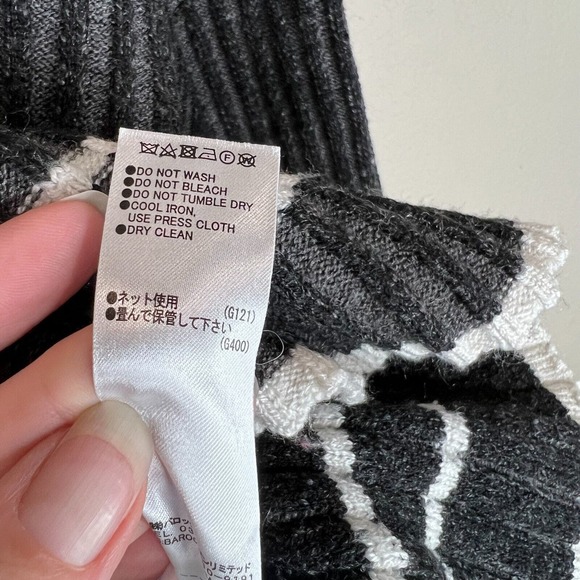 Moussy Sweater Womens‎ Free Size Gray/Black Striped Crew Wool Blend Relaxed Fit - Picture 9 of 13